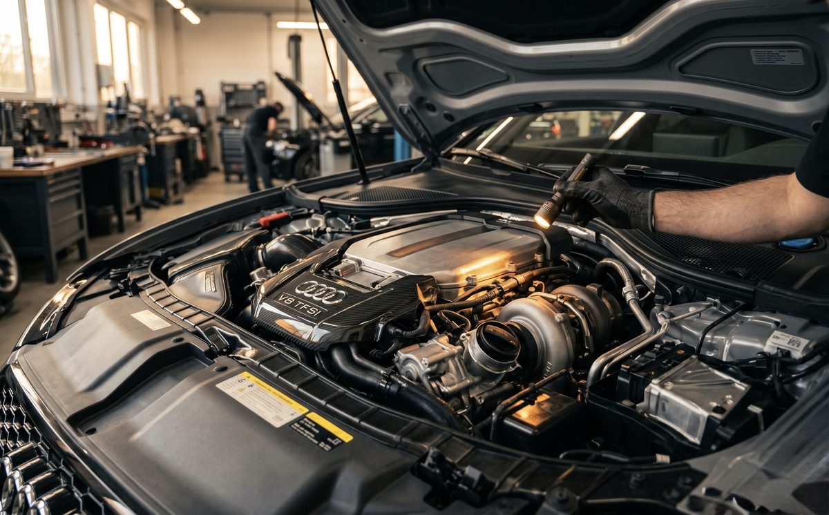 Έλεγχος κινητήρα και σασμάν Audi σε γερμανικό συνεργείο